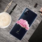 Voor OnePlus Nord N100 gekleurde tekening Clear TPU beschermhoesjes (bloemenparaplu)