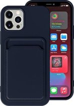 TPU + flanellen voering schokbestendig hoesje met kaartsleuven voor iPhone 11 (blauw)