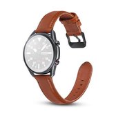 Voor Samsung Galaxy Watch 3 41 mm lederen vervangende band met platte textuur (donkerbruin)