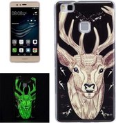 Voor Huawei P9 Lite Noctilucent Deer Pattern IMD Vakmanschap Zachte TPU Cover Case