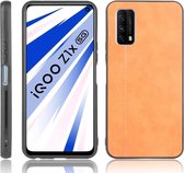 Voor Vivo Z1x Schokbestendig Naaien Koe Patroon Huid PC + PU + TPU Case (Oranje)