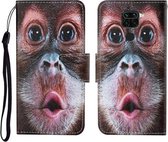 Voor Xiaomi Redmi Note 9 Gekleurde Tekening Patroon Horizontale Flip Leren Case met Houder & Kaartsleuven & Portemonnee & Lanyard (Orang-oetan)