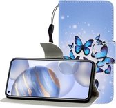 Voor Huawei Honor 30 Gekleurde Tekening Horizontale Flip Leren Case met Houder & Kaartsleuf & Portemonnee (Veel Vlinders)