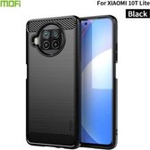 Voor Xiaomi Mi 10T Lite / Mi 10i 5G / Note 9 Pro 5G MOFI Gentleness-serie Geborstelde textuur Koolstofvezel Zachte TPU-hoes (zwart)