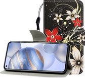 Voor Huawei Honor 30 Pro Gekleurde Tekening Horizontale Flip Leren Case met Houder & Kaartsleuf & Portemonnee (Saffloer)