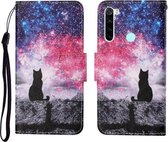 Voor Xiaomi Redmi Note 8T Gekleurde Tekening Patroon Horizontale Flip Lederen Case met Houder & Kaartsleuven & Portemonnee & Lanyard (Starry Cat)