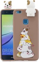 Voor Huawei P10 Lite Cartoon schokbestendige TPU beschermhoes met houder (hamsters)