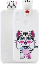 Voor Huawei Honor 8A schokbestendige cartoon TPU beschermhoes (kat)