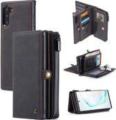 Voor Samsung Galaxy Note10 CaseMe 018 Afneembare multifunctionele horizontale flip lederen tas, met kaartsleuf & houder & rits portemonnee & fotolijst (zwart)