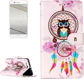 Voor Huawei P10 Plus Gloss Olie Reliëf Bells Uil Patroon Horizontale Flip Leather Case met Houder & Kaartsleuven & Portemonnee & Fotolijst