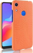 Schokbestendig Crocodile Texture PC + PU-hoesje voor Huawei Honor 8A (geel)