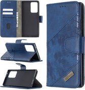 Voor Samsung Galaxy Note20 Ultra bijpassende kleur Krokodiltextuur Horizontale flip PU lederen tas met portemonnee & houder & kaartsleuven (blauw)