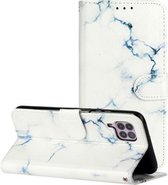 Voor Huawei P40 Lite Gekleurde Tekening Marmer Patroon Horizontale Flip PU Lederen Case met Houder & Kaartsleuven & Portemonnee (Wit Marmer)