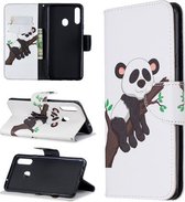 Voor Galaxy A20s Patroon Gekleurde Tekening Horizontale Leren Flip Case met Houder & Kaartsleuven & Portemonnee (Tree Panda)