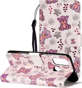 Voor Huawei P Smart 2020 Olie Reliëf Gekleurd Tekening Patroon Horizontaal Flip PU Leren Case met Houder & Kaartsleuven & Portemonnee (Kleine Beer)
