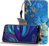Voor Huawei Honor 10i / 20i Gekleurde Tekening Horizontale Flip Leren Case met Houder & Kaartsleuf & Portemonnee (Jade Vlinder)