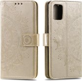 Voor Samsung Galaxy Note10 Lite / A81 Totem Bloem Reliëf Horizontale Flip TPU + PU Lederen Case met Houder & Kaartsleuven & Portemonnee (Goud)