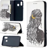 Voor Samsung Galaxy A10e / A20e Gekleurde Tekening Patroon Onzichtbare Magnetische Horizontale Flip PU Lederen Case met Houder & Kaartsleuven & Portemonnee (Meisje)