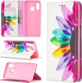 Voor Samsung Galaxy A10e / A20e Gekleurd Tekening Patroon Onzichtbaar Magnetisch Horizontaal Flip PU Lederen Case met Houder & Kaartsleuven & Portemonnee (Zonnebloem)