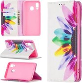 Voor Samsung Galaxy A40 Gekleurde Tekening Patroon Onzichtbare Magnetische Horizontale Flip PU Lederen Case met Houder & Kaartsleuven & Portemonnee (Zonnebloem)