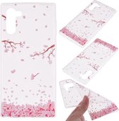 Voor Galaxy Note 10 gekleurd tekeningpatroon zeer transparant TPU beschermhoes (kersenbloesem)