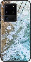 Voor Samsung Galaxy S20 Ultra Marble Pattern Glass beschermhoes (DL06)