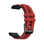 Voor Garmin Fenix 6X tweekleurige siliconen snelsluiting vervangende band horlogeband (rood zwart)