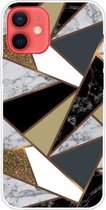 Marmeren patroon schokbestendig TPU beschermhoes voor iPhone 11 (Rhombus Golden Yellow)