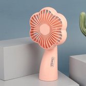 DianDi Light Mini Fan USB Handheld Studenten Mute Home Oplaadventilator (roze)