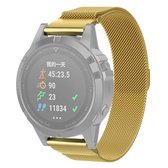 Voor Garmin Fenix 6S Milanese horlogeband (goud)