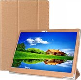 Voor ALLDOCUBE X Neo (WMC0370) Antislip textuur Horizontale flip lederen tas met drie-vouwbare houder (goud)
