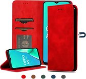 Voor OPPO A9 2020 & A5 2020 & A11X Retro Skin Feel Business Magnetische Horizontale Flip Leren Case (Rood)