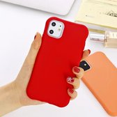 Apple Iphone 11 Pro Hoesje TPU Silicone Cover -  Iphone 11 Pro Case - Geschikt voor  Iphone 11 Pro - Rood