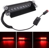 8 W 800LM 8-LED Rood Licht 3-Modes Verstelbare Hoek Auto Strobe Flash Dash Noodverlichting Waarschuwingslamp met Suckers, DC 12 V