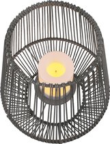 LED Tafellamp met Zonne-energie - Trion Minera - Dag en Nacht Sensor - Spatwaterdicht IP44 - Ovaal - Mat Grijs - Kunststof - BSE