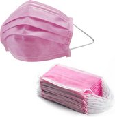 200 stuks Roze 3 laags wegwerp mondkapjes | Mondmasker niet Medisch