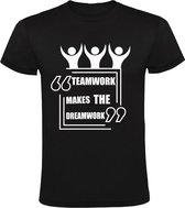 Teamwork makes the dreamwork Heren t-shirt | werk | collega | teamwerk | grappig | cadeau | Zwart