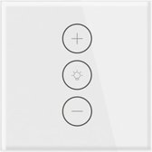 Slimme Dimmer - WiFi - App Bediening - inbouw dimmer - Touch paneel - Wit glas - Alexa - Google- WiFi - Lichtschakelaar - Tuya