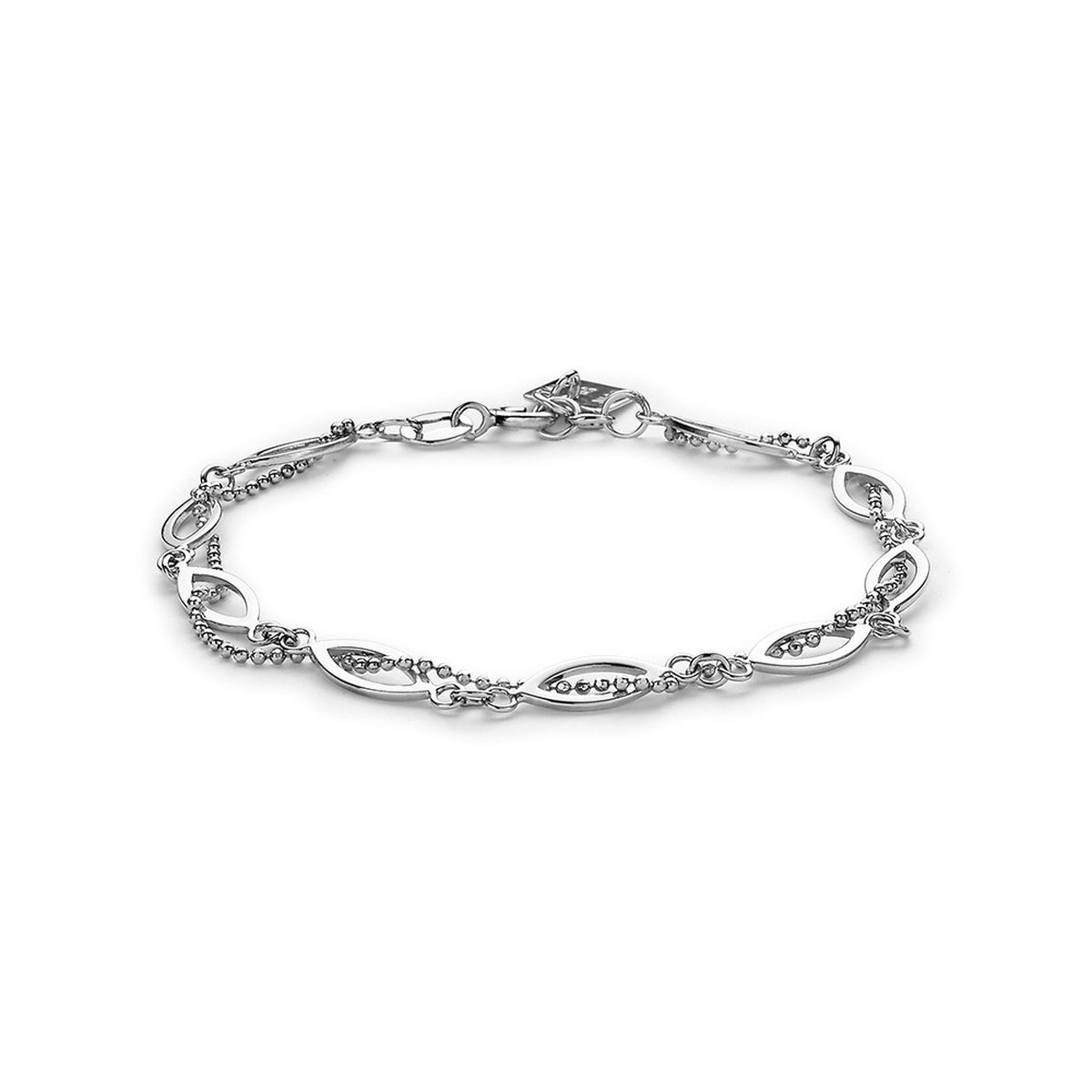 Twice As Nice Armband in zilver, gevlochten kettingen 19cm