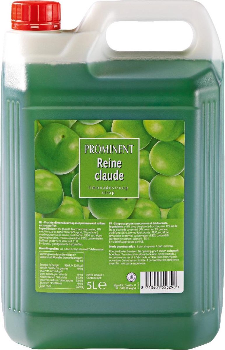 Limonade Siroop Reine Claude Groen - 5 liter