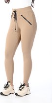 My Pashion - Tiz Trouser - Taupe - S - Elastische Tailleband - Broeken Dames Volwassenen - Easy-Move - My Pashion Kleding