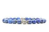 Beaddhism - Armband - Lapis - Zilver - Lucky Dragon - 8 mm - 17 cm