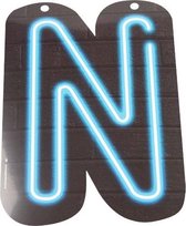 Paper Dreams Slingerletter Neon N 24 Cm Karton Zwart/blauw