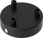 Calex plafondkap 3 snoeren - Ø10 cm - metaal - zwart - rond