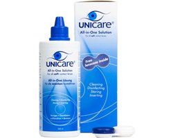 Unicare - Alles-in-één - 360ml - Hoge Kwaliteit Lenzenvloeistof voor zachte contactlenzen - Voordeelverpakking incl. lenzendoosje