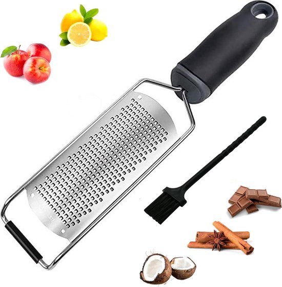 Deiss PRO Grove Rasp & Handrasp voor Kaas – Scherpe Roestvrijstalen Messen, Antislip Handvat, Kleine Kaasrasp voor de Keuken, Mini Kaasrasp