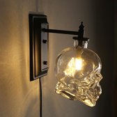 Wandlamp schedel in retro stijl-helder glazen wandlamp
