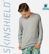 Skinshield - UPF 50+ UV-zonbeschermend kinderen - unisex - performance T-shirt - lange mouwen - Athletic Grey - Licht grijs - 128