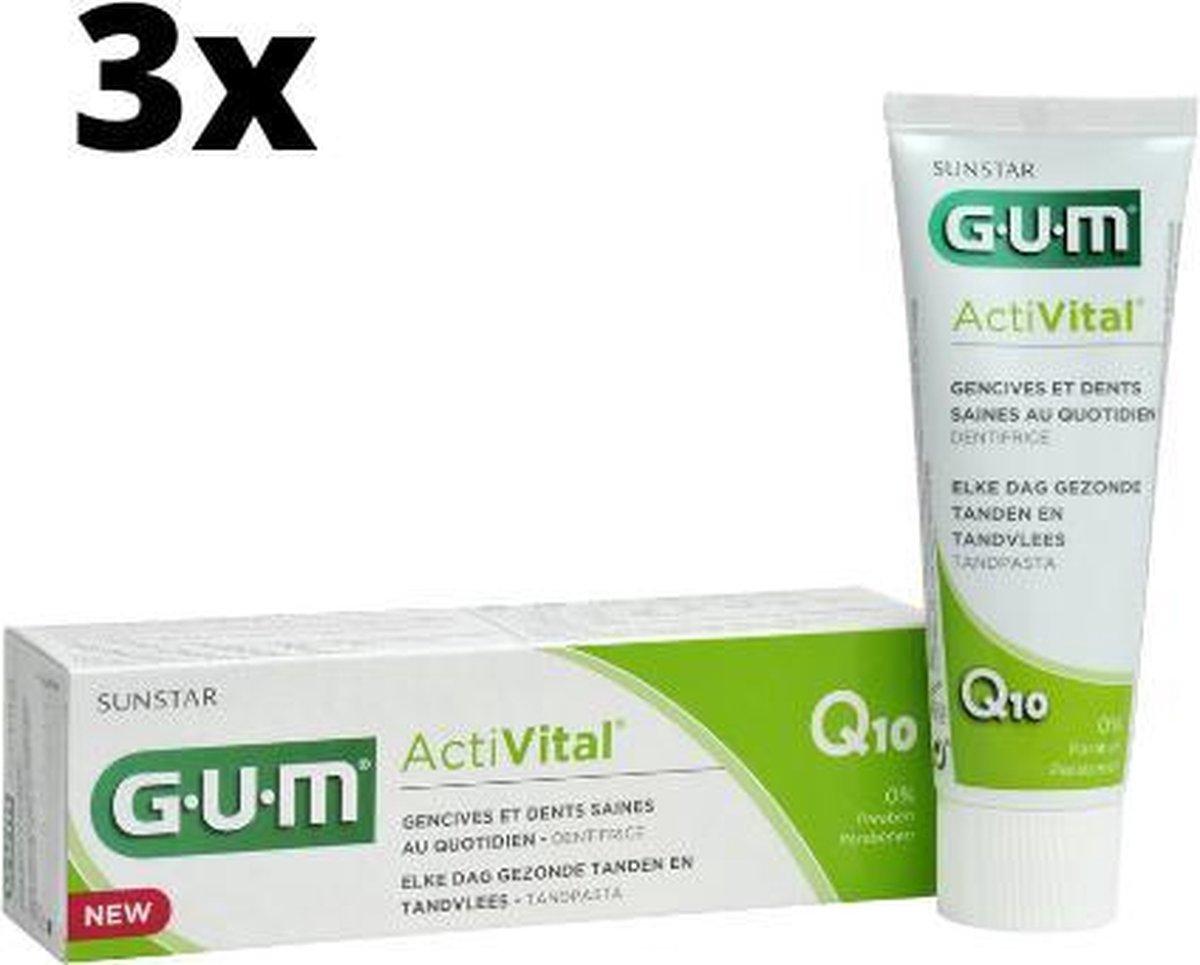 Goedkoopste GUM Activital Tandpasta - 3 x 75 ml - Voordeelverpakking