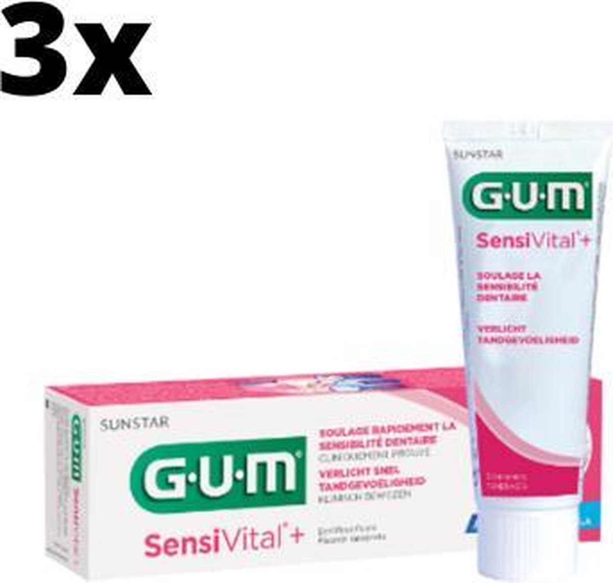 Goedkoopste GUM SensiVital Tandpasta - 3 x 75 ml - Voordeelverpakking